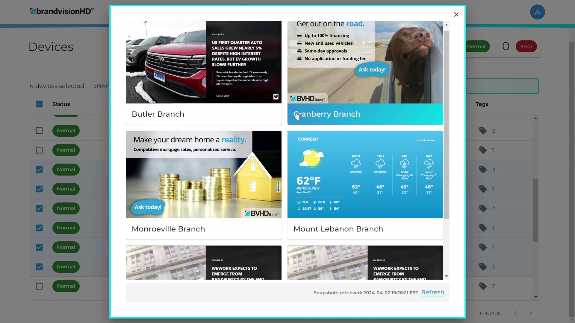 BVHD Application Snapshot